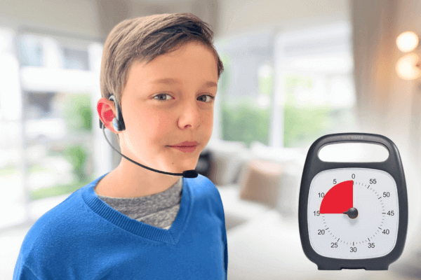 Boy with Forbrain and Time Timer Plus