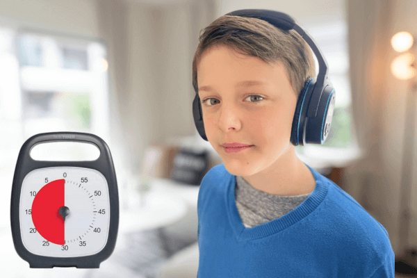 Boy with Soundsory and Time Timer Plus