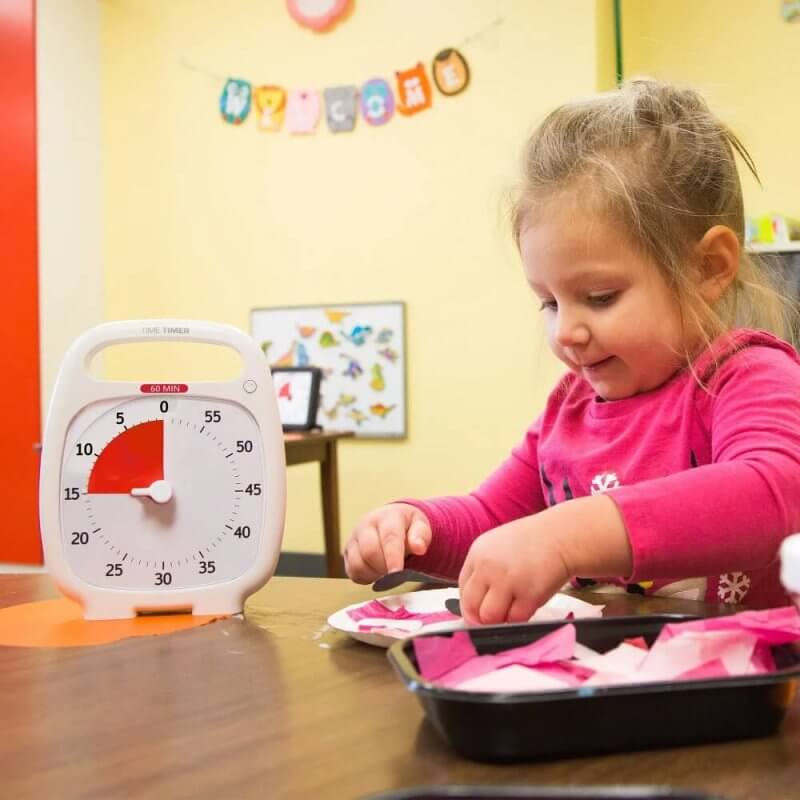 Time Timer girl playing